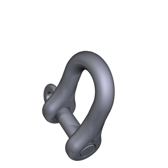 Titanium 5/8 inch Forged 6Al-4V Allied Titanium D Shackle with captive locking pin, 1.25 inch jaw width and a 2.188 inch jaw depth from the inside of the pin